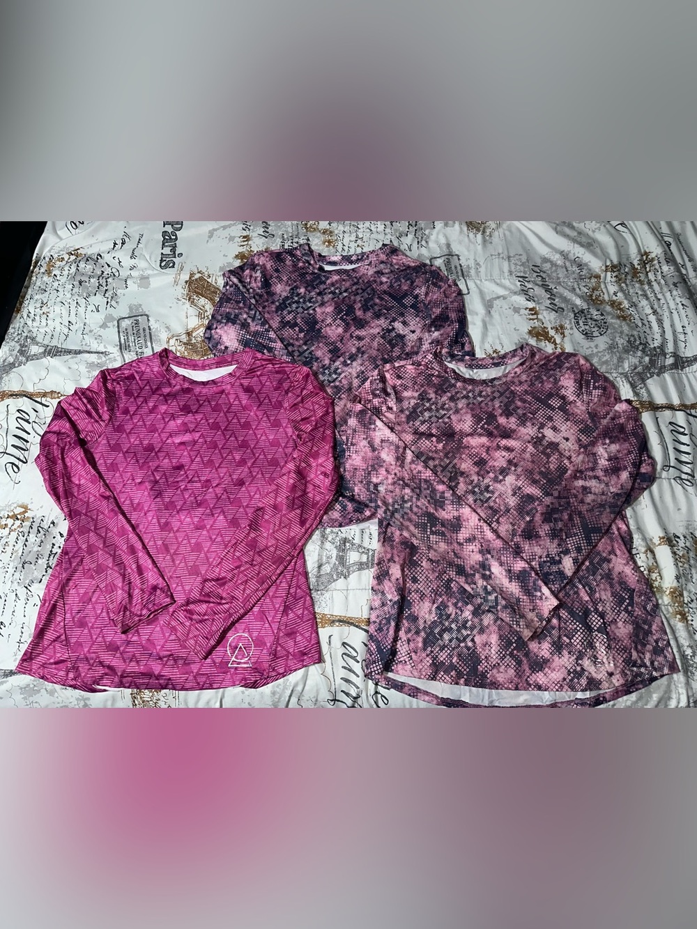 3 Piece Enlighten Yoga Workout Shirts Women’s Small Medium Pink Long Sleeve